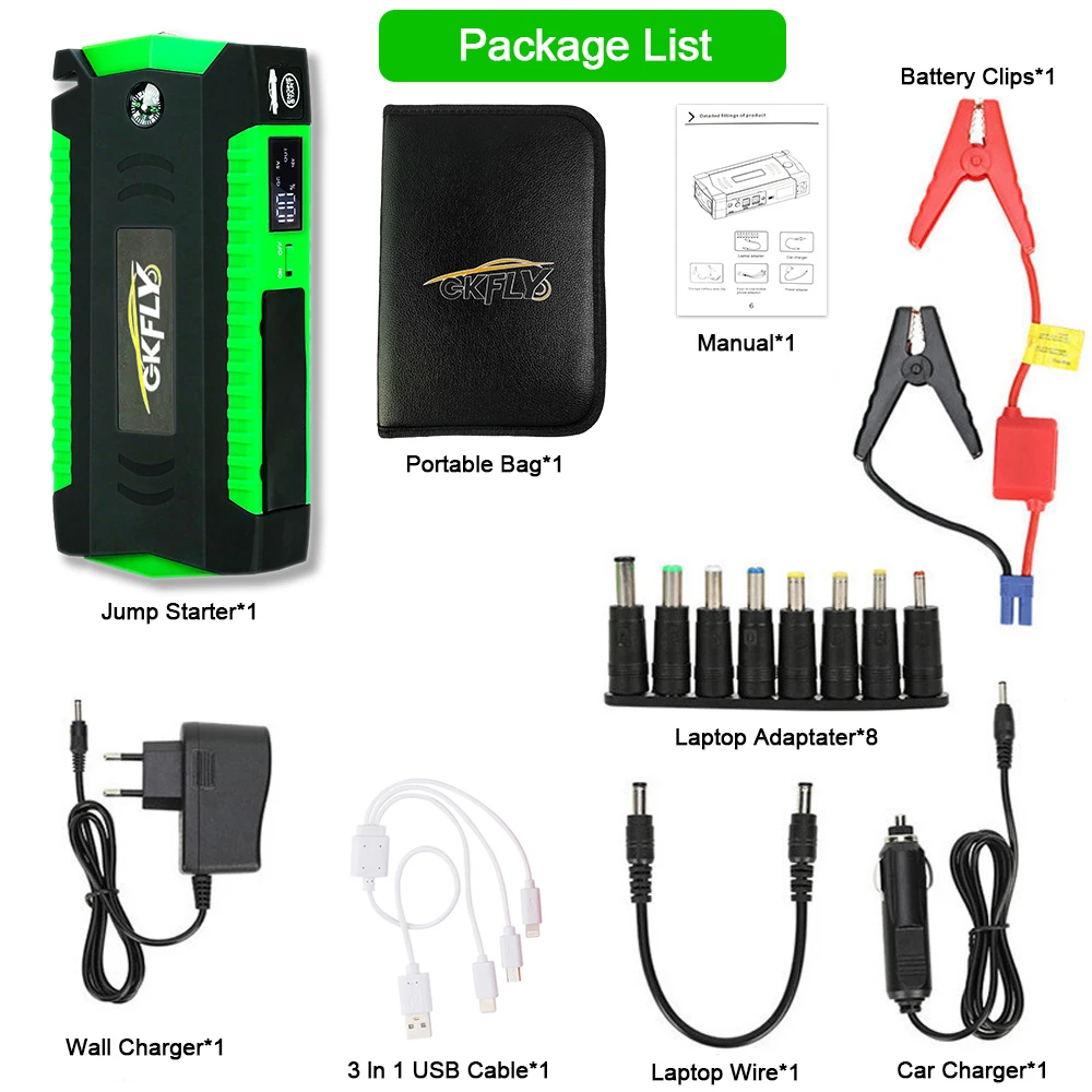 16000mAh Portable Car Jump Starter Battery Charger