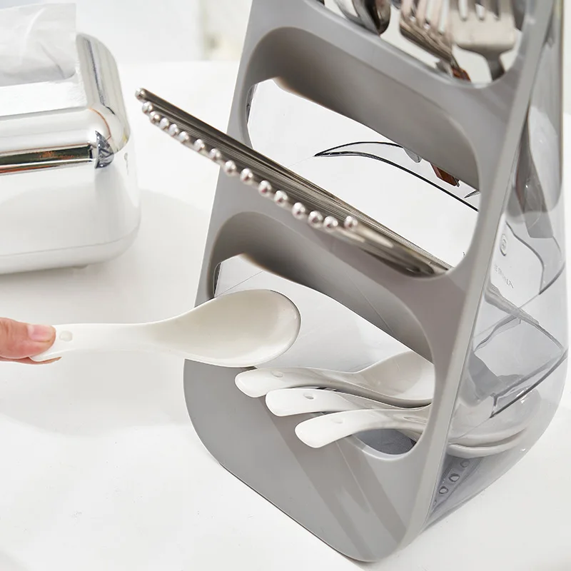 Cutlery Storage Tray Knife Block Holder Tableware Organizer Spoon Fork Separation Box Kitchen Drawer Plastic Container Cabinet 4