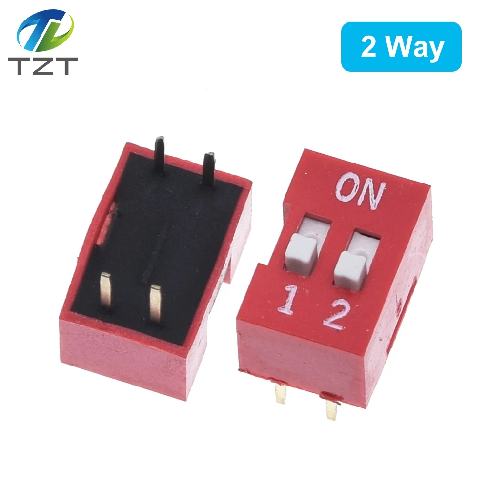 10-Pack Slide-Type DIP Toggle Switch Module - Red, Multi-Position Options