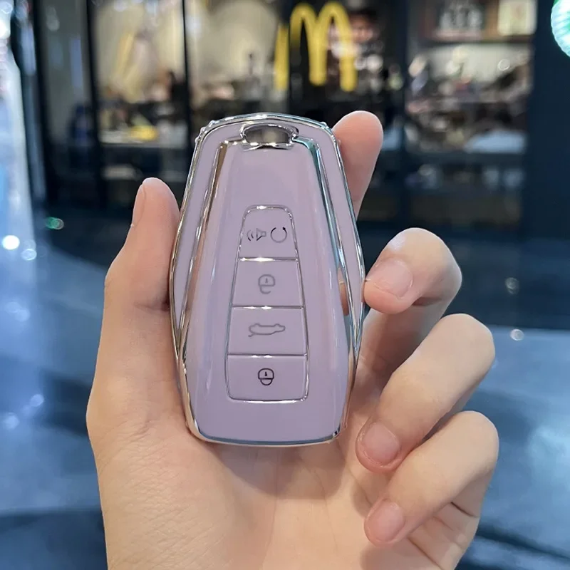 TPU 자동차 스마트 키 커버 케이스, Geely Coolray X6 Geometry C Emgrand 글로벌 Kulrey Hawk GX7 Okavango 원격 자동차 액세서리