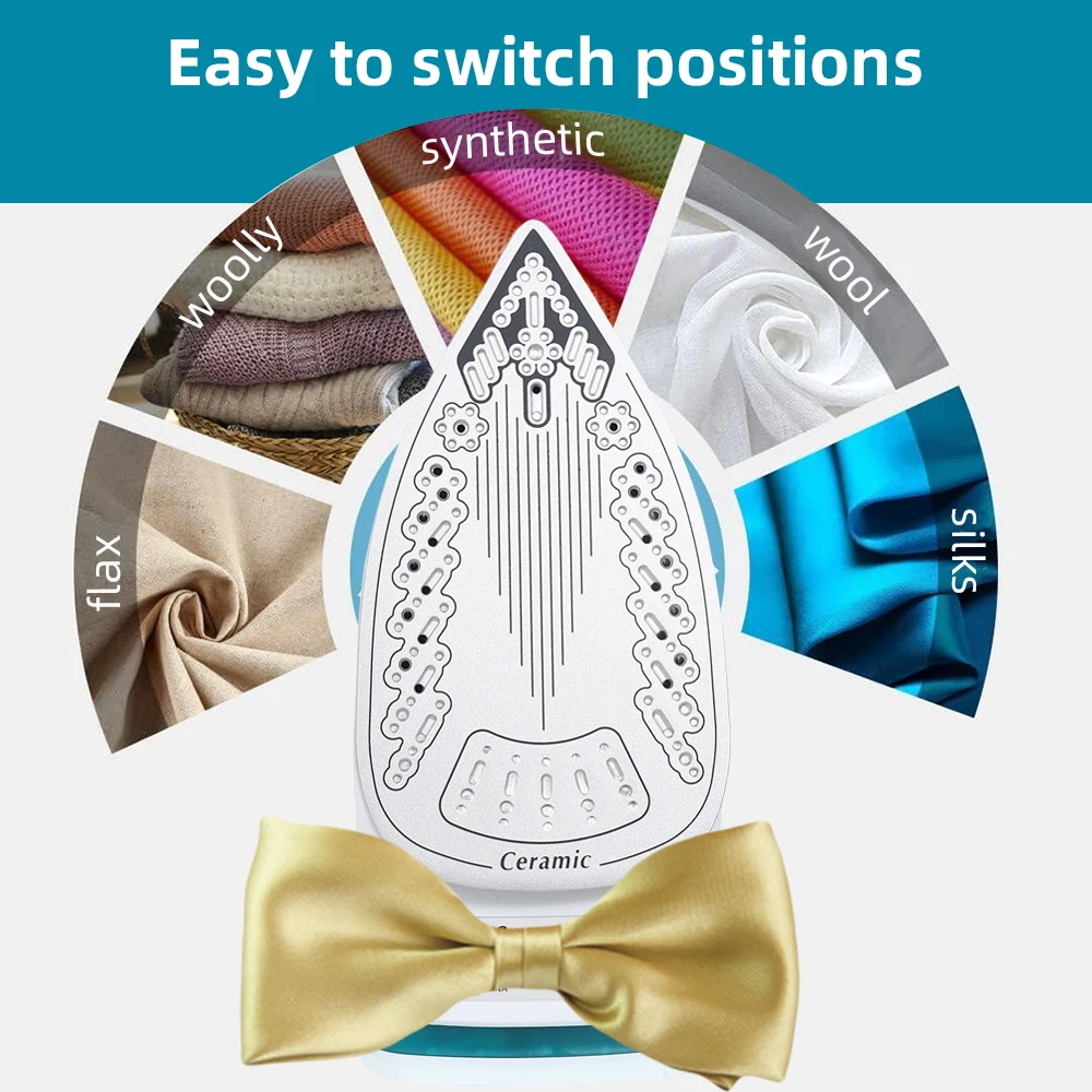 Sonifer Steam Iron 1600W Fast Heating 160ml Water Tank Travel Iron Upright Steam Adjustable Steam Self-Cleaning Ceramic Soleplat 6