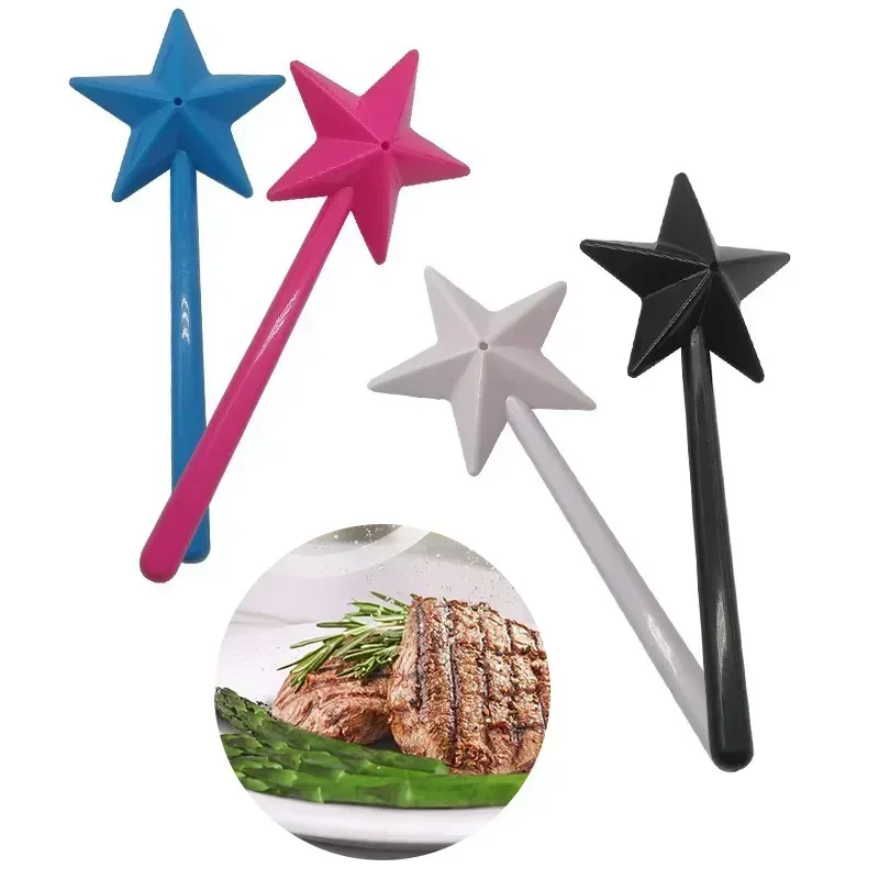 1Pcs Kawaii Fairy Star Stick Salt & Pepper Shaker Magic Wand Spices Dispenser Creative Kitchen Salt Control Bottle 1/3Hole seasoning jar salt shaker salt pepper shakers