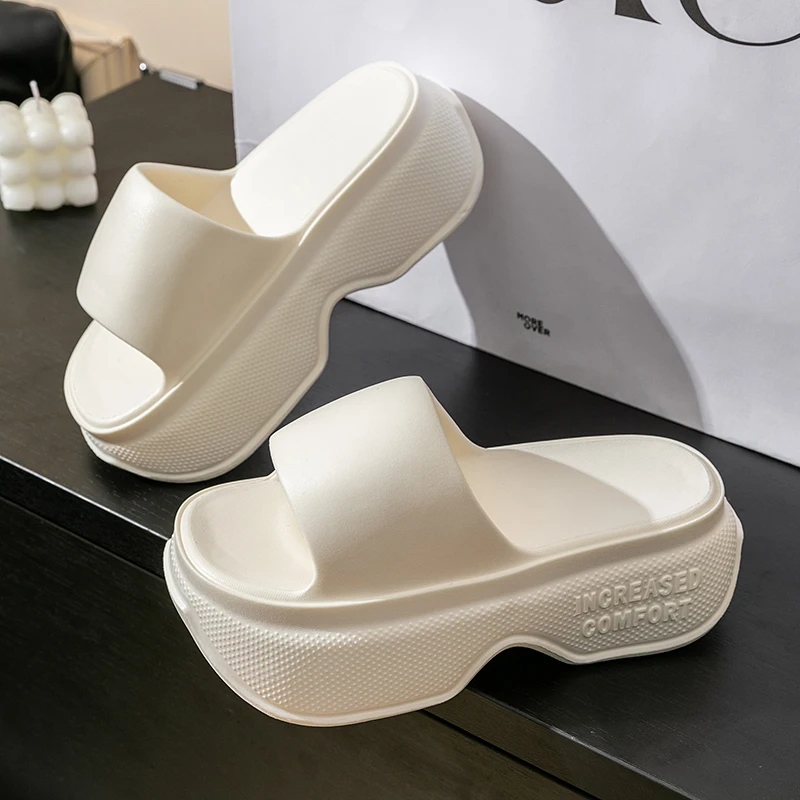 SEMIMAY Women's Wedge Heel Clip Toe Thick Sole Solid Color Comfortable Lightweight Sandals