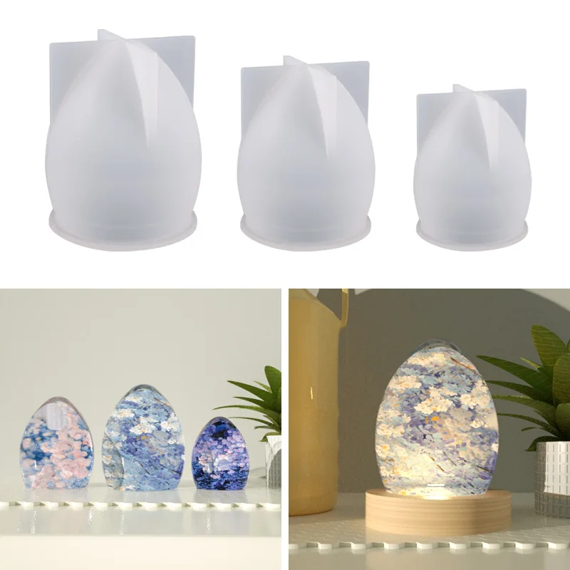 Multiple sizes Crystal Epoxy Resin Mold DIY Oval Egg Ball Shaped Night Light Silicone Mold Jewelry Decoration Molds