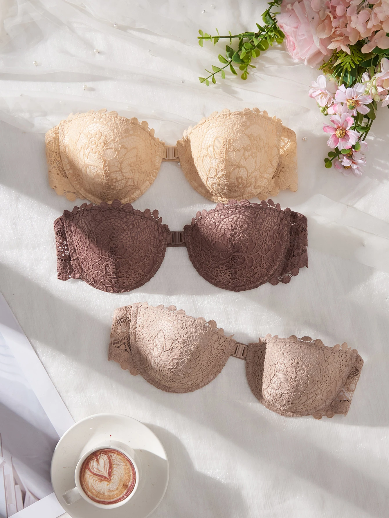 حمالة صدر نسائية مثيرة بدون حمالات، 1 أو 3 أو 5 قط...