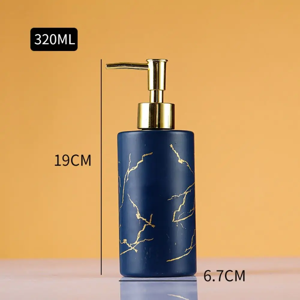 350ML Glass Emulsion Bottle Ceramics Refillable Bath Lotion Bottles Bathroom Accessories Shampoo Bottle Hand Sanitizer Bottle