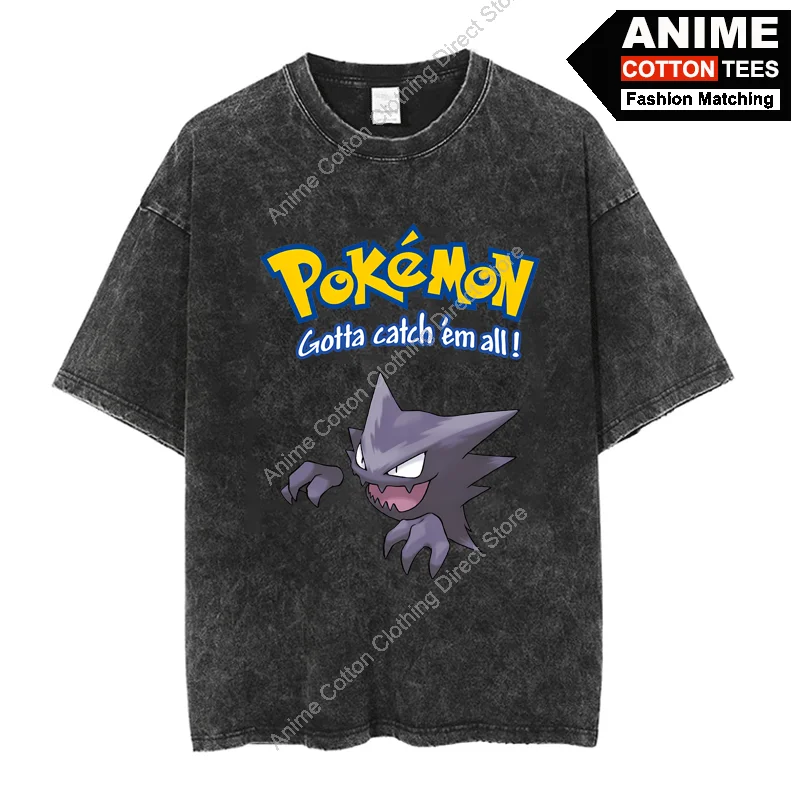 

Pokémon Haunter T Shirt Cartoon Anime Pokemon Cute Elf Print Clothes Y2k Harajuku Casual Unisex Oversized T-shirt Cotton Tees