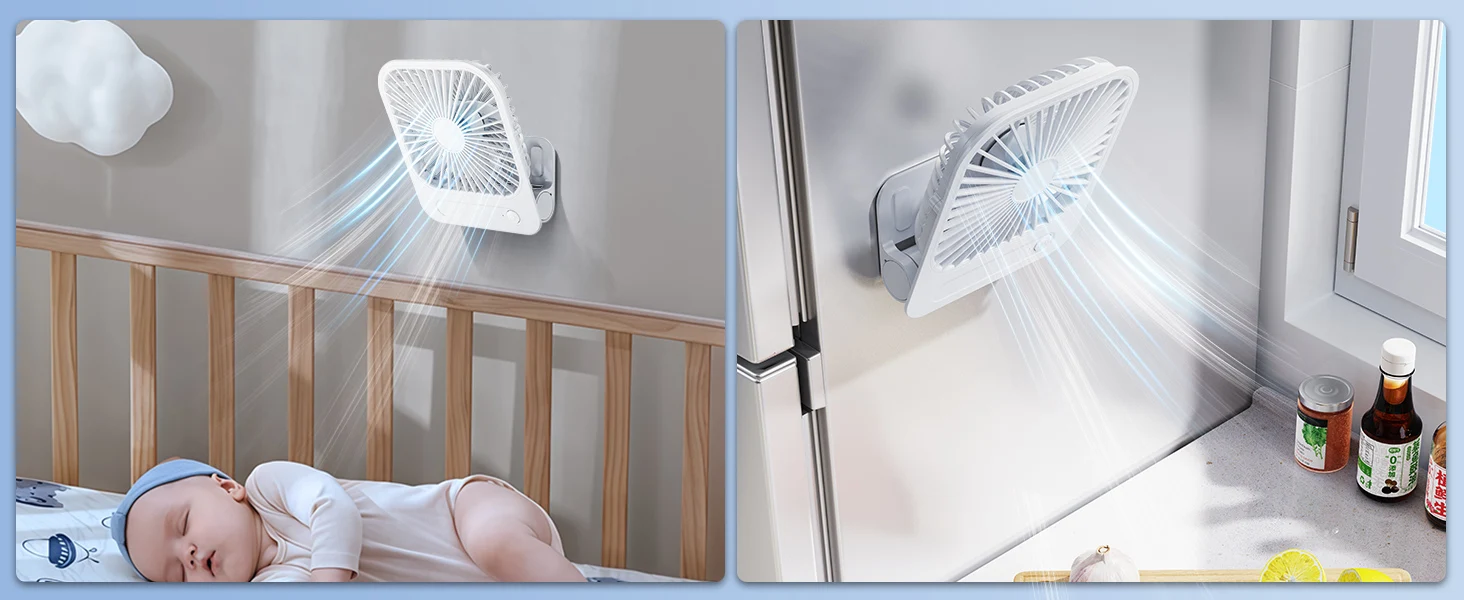 Rechargeable Bathroom Fan Compact Setup Showcase