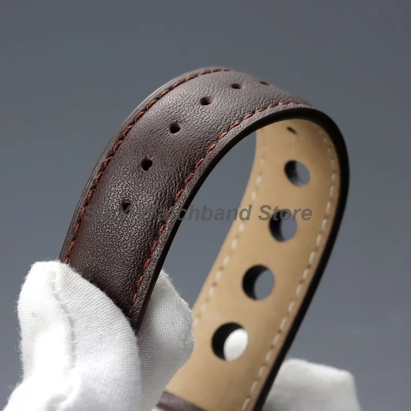Vintage Genuine Leather Watchband with Butterfly Clasp - Fashionable 20mm Cowhide Strap