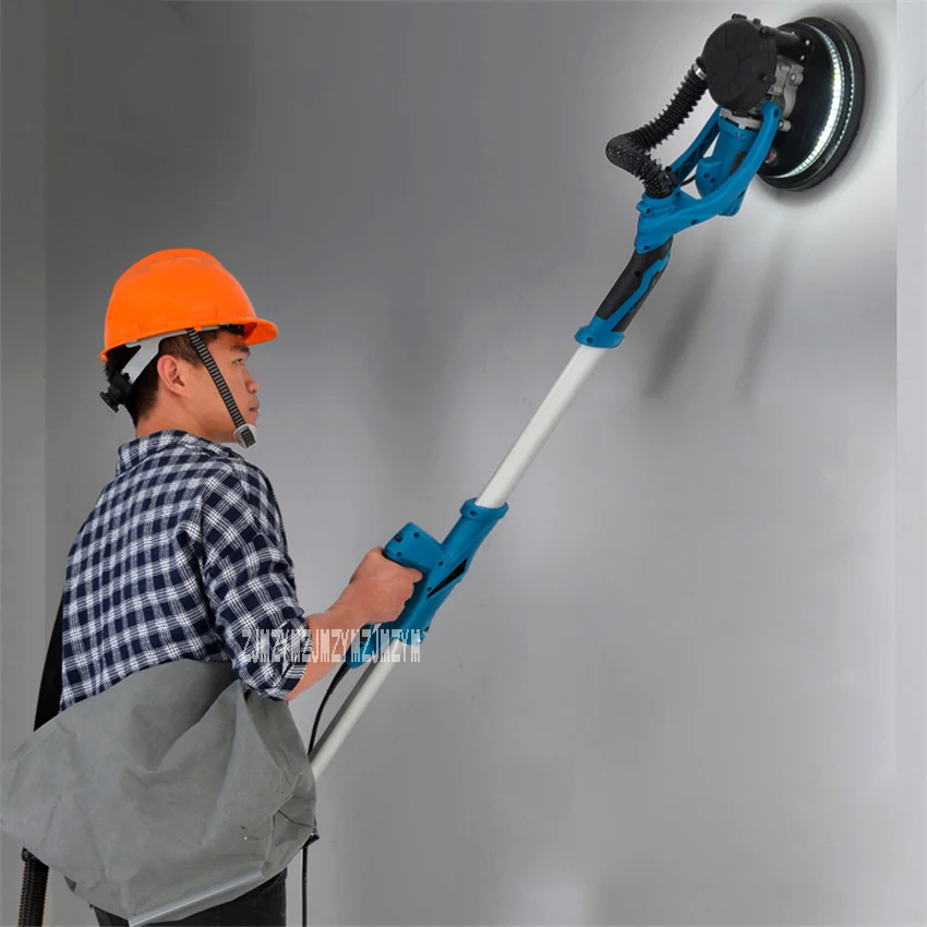 

WN-1620 Electric Polisher Long Rod Wall Grinding Machine Dustless Wall Sander LED Light Wall Putty Polishing Sander 220V 1250W