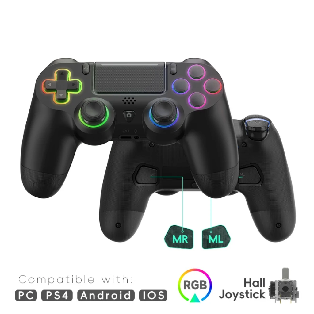 P03 Wireless Controller with RGB Lighting, Turbo Function, Mapping