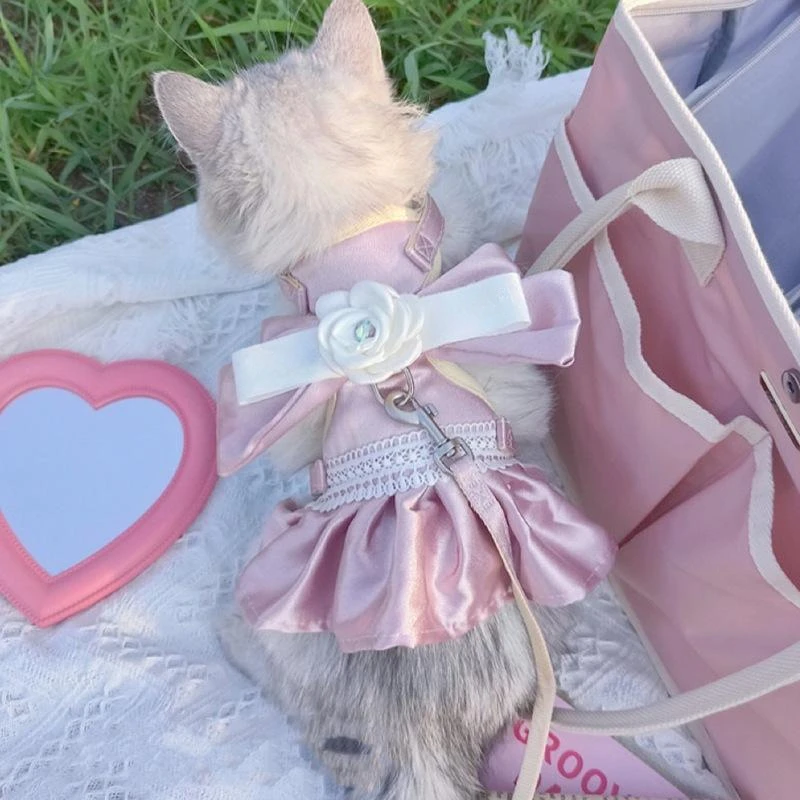 

Летняя Очаровательная юбка для кошек, нагрудный ремень для домашних животных, буксируемая юбка для кошек и собак, веревка для кошек, веревка для собак