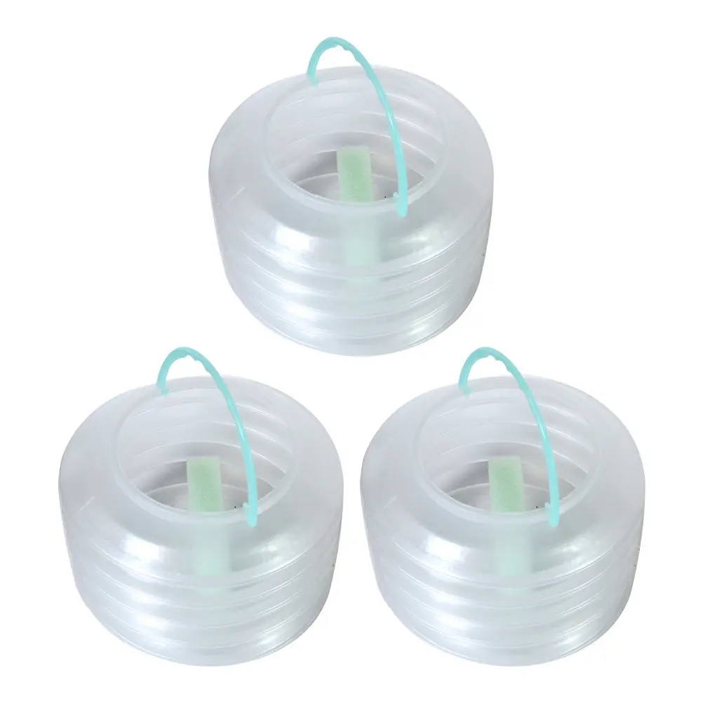 3Pcs 플라스틱 접이식 브러시 세척기 버킷 공간 절약형 유연한 아트 페인트 물 저장 용기(스폰지 손잡이 포함) 야외용 휴대용