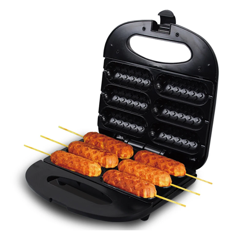 Corn Dog Waffle Maker Hot Dog Waffle Machine with Non-stick Coating Plate Make 6 Corn Dogs waffle maker