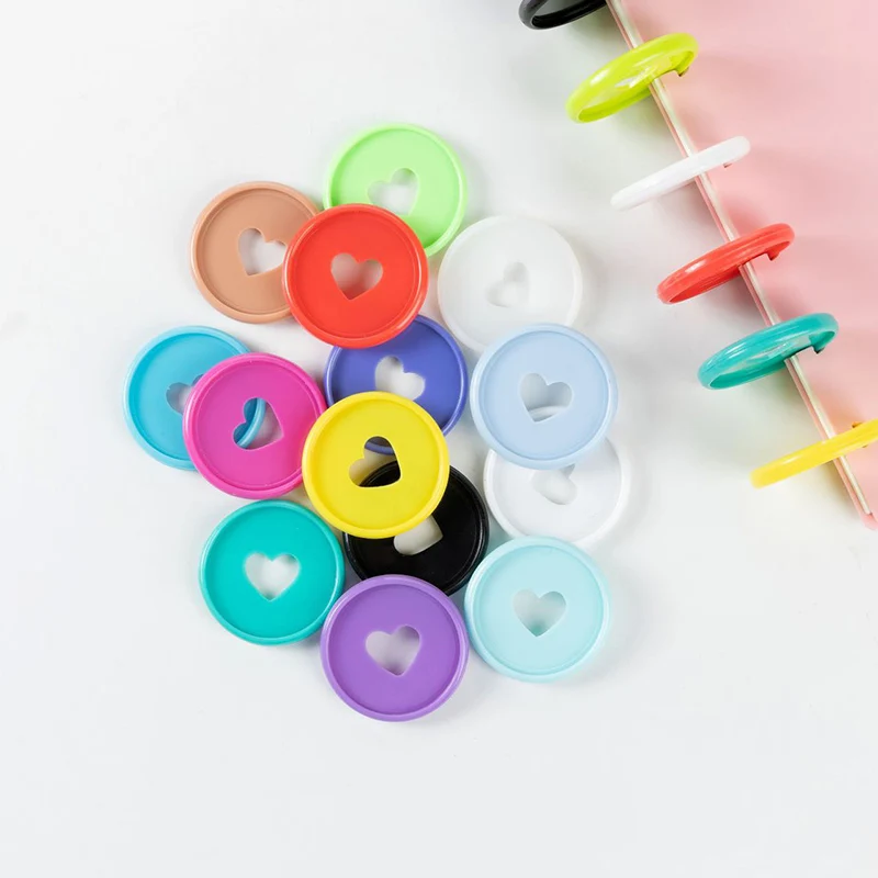 100Pcs 28mm Loose-leaf Plastic Binding Ring Mushroom Button for Kid A4 A5 A6 Paper Notebook Stationery Office Supplie