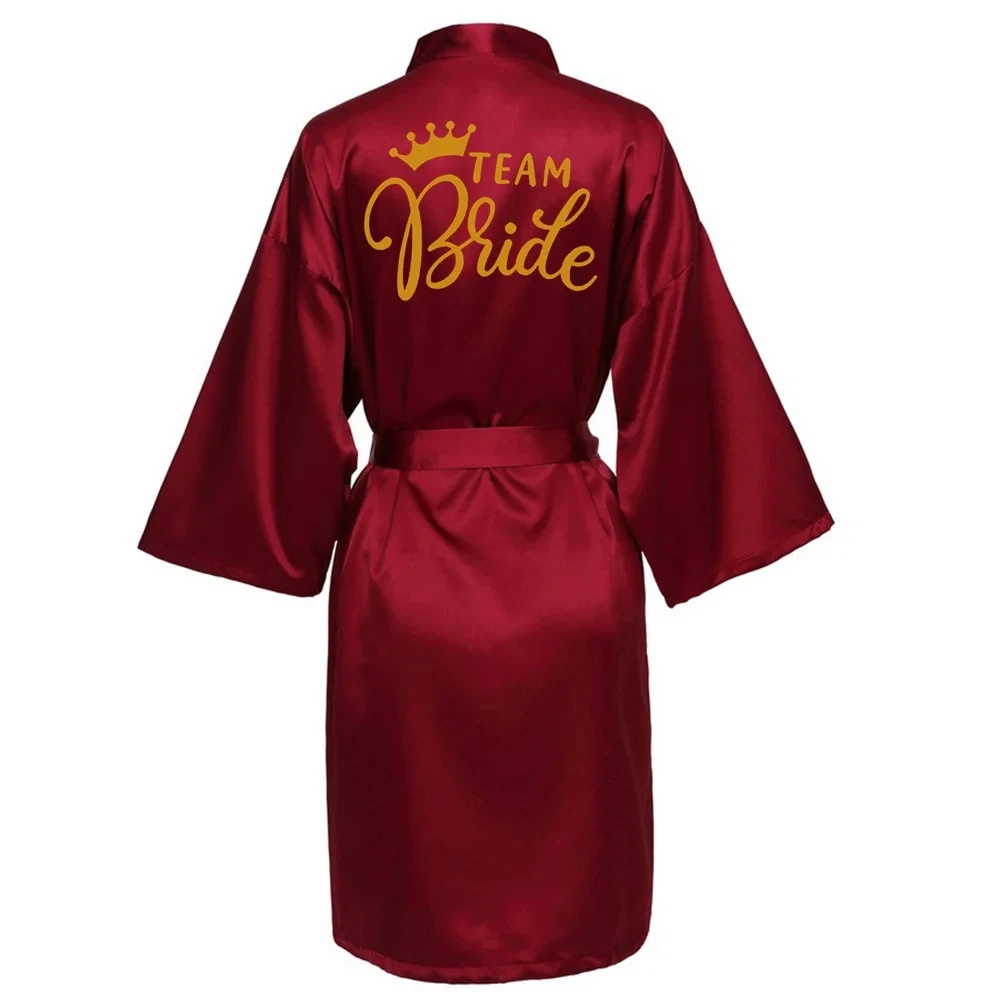 Women Team Bride Robe Wedding Gift Bathrobe Kimono Satin Robes Bridesmaid Bathrobe bride robes