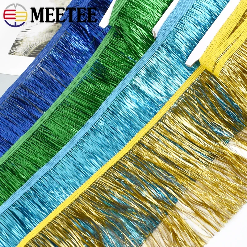 10/20M 10/15/20cm Colorful Glitter Fringe Tassel Lace Latin Dress Stage Clothes Curtain Tassles Trim Tape DIY Sewing Accessories