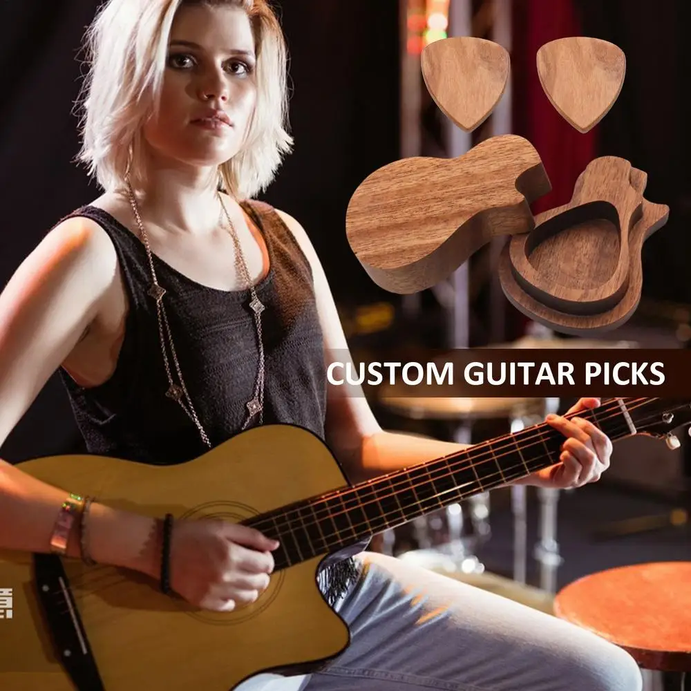 Description Picture 3 of itemGuitar Picks With Case Guitar Pick Storage Guitar Parts Performance Accessory Jewelry Organizers Portable For Acoustic Electric