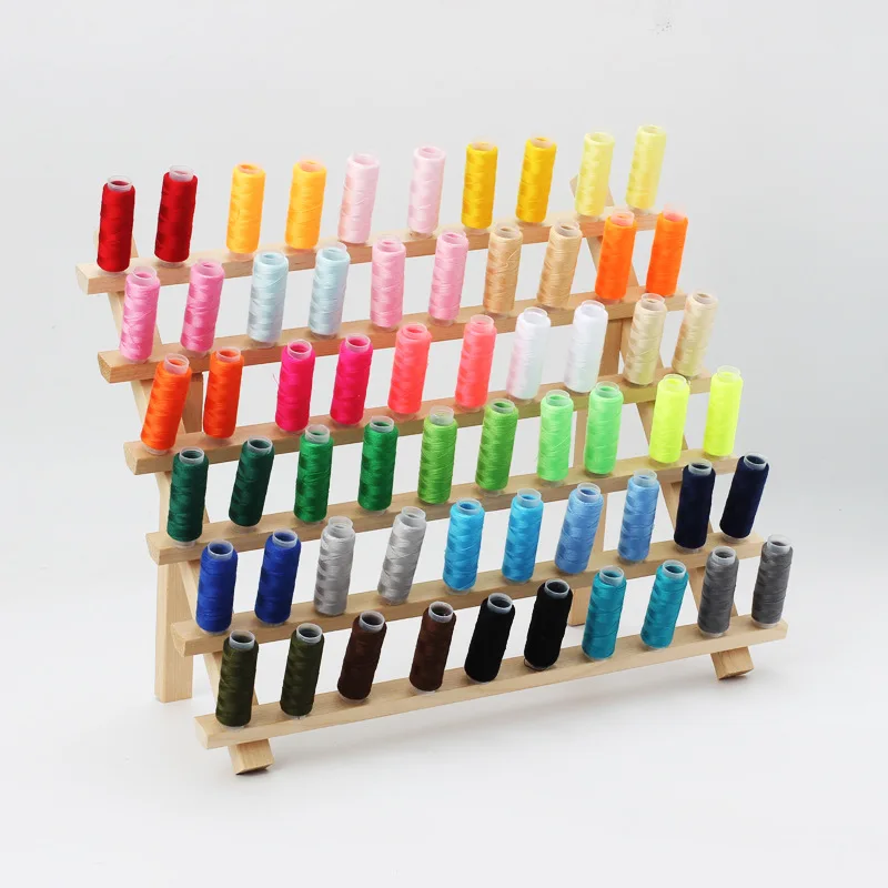 Wooden Thread Holder Storage Box Spool Yarn Holder Home Embroidery Folding Frame Multiple Size Sewing Rack Organizer