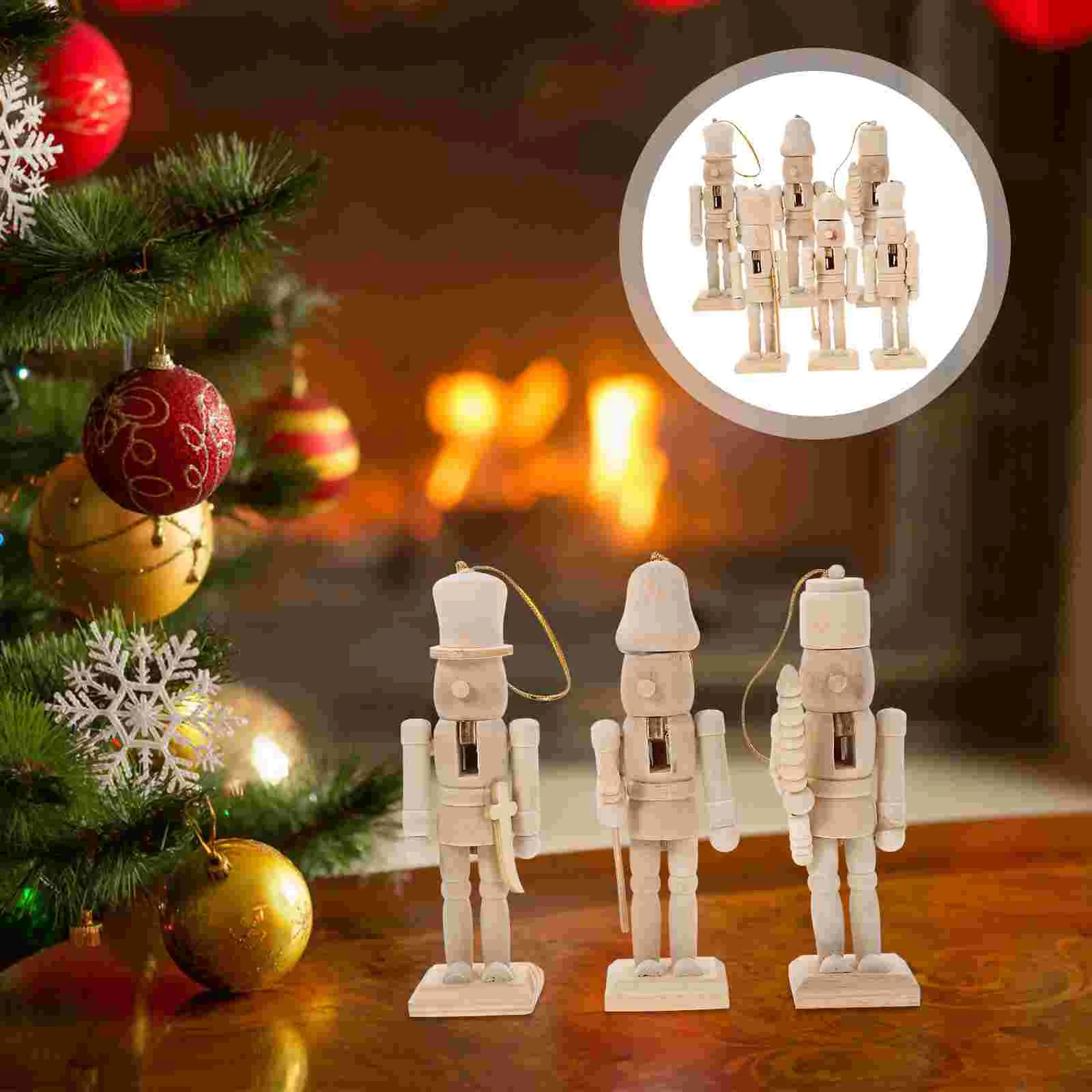 

Christmas Wooden Unfinished Nutcracker Figurine DIY Blank Unpainted Nutcracker Puppet