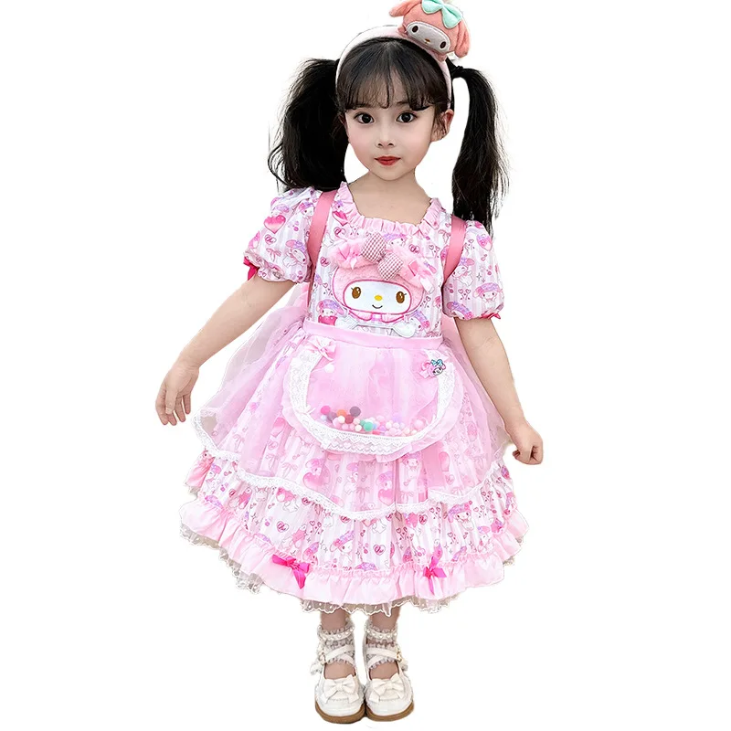 

Платье принцессы My Melody аниме живое летнее стильное кавайное изысканное модное мультяшное удобное подарки в западном стиле для девочек