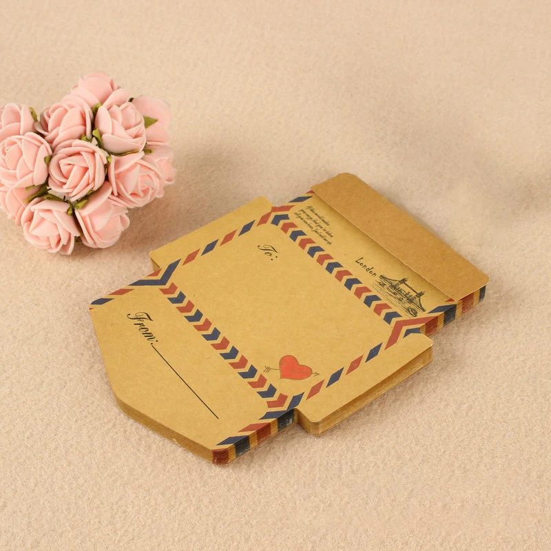 Folding Envelopes Vintage Kraft Paper Letter Writing Pads Message Notes Postcard Invitation Card Cover Office Supplies 45 Sheets