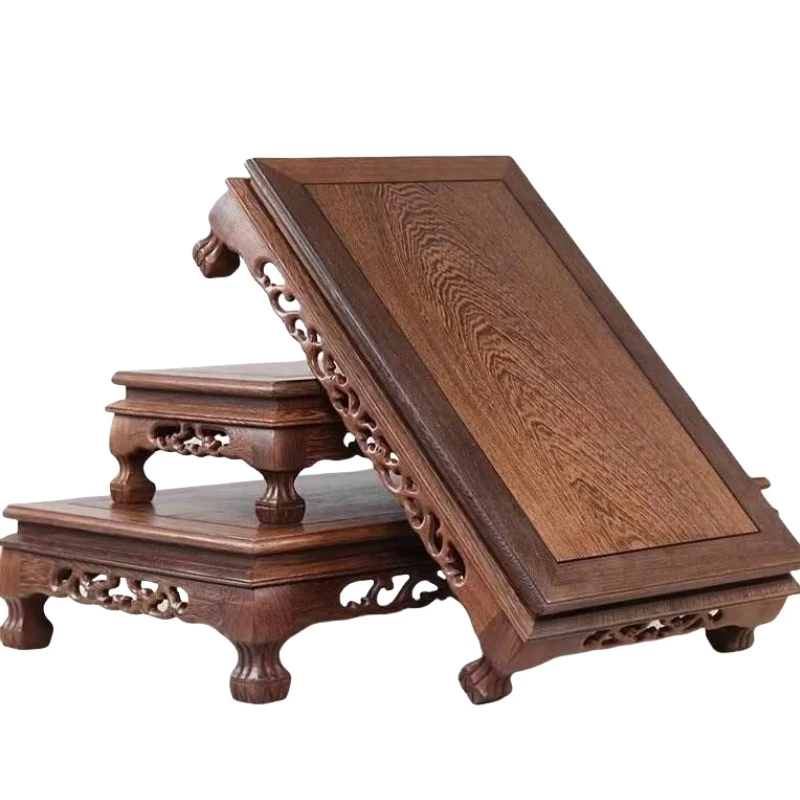 Supporto per Piante in Legno Miniatura, Espositore per Vasi e Figurine, Base per Fiori e Bonsai Supporto per tornio a legno - immagine 3