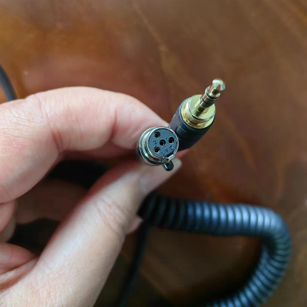 Mini XLR 4-Pin 6.35mm Replacement Spring Cable Extension Cord For Massdrop X Beyerdynamic DT177x GO Headphones