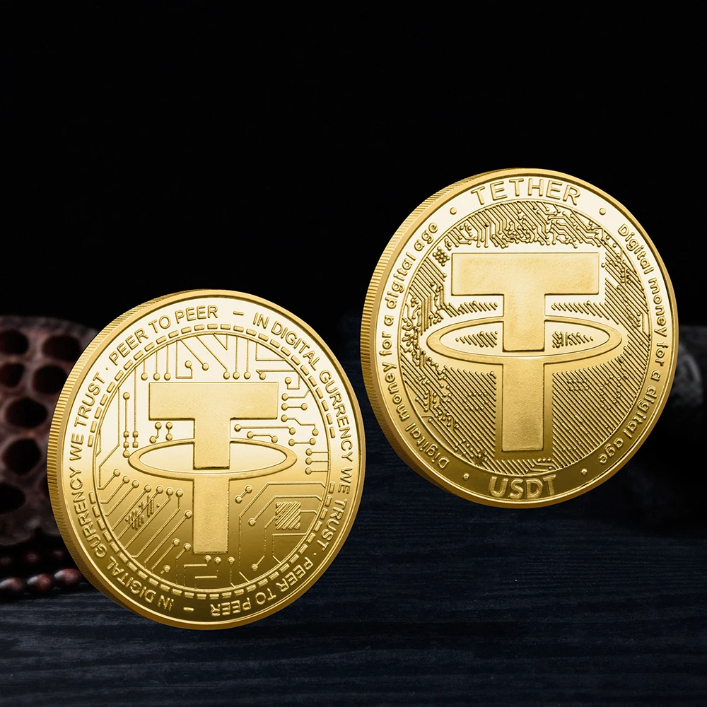 USDT Cryptocurrency Physical Coin Tether Art Collectible Gold Plated Crypto  Coin Souvenir Decorate Gift Commemorative Coin - AliExpress