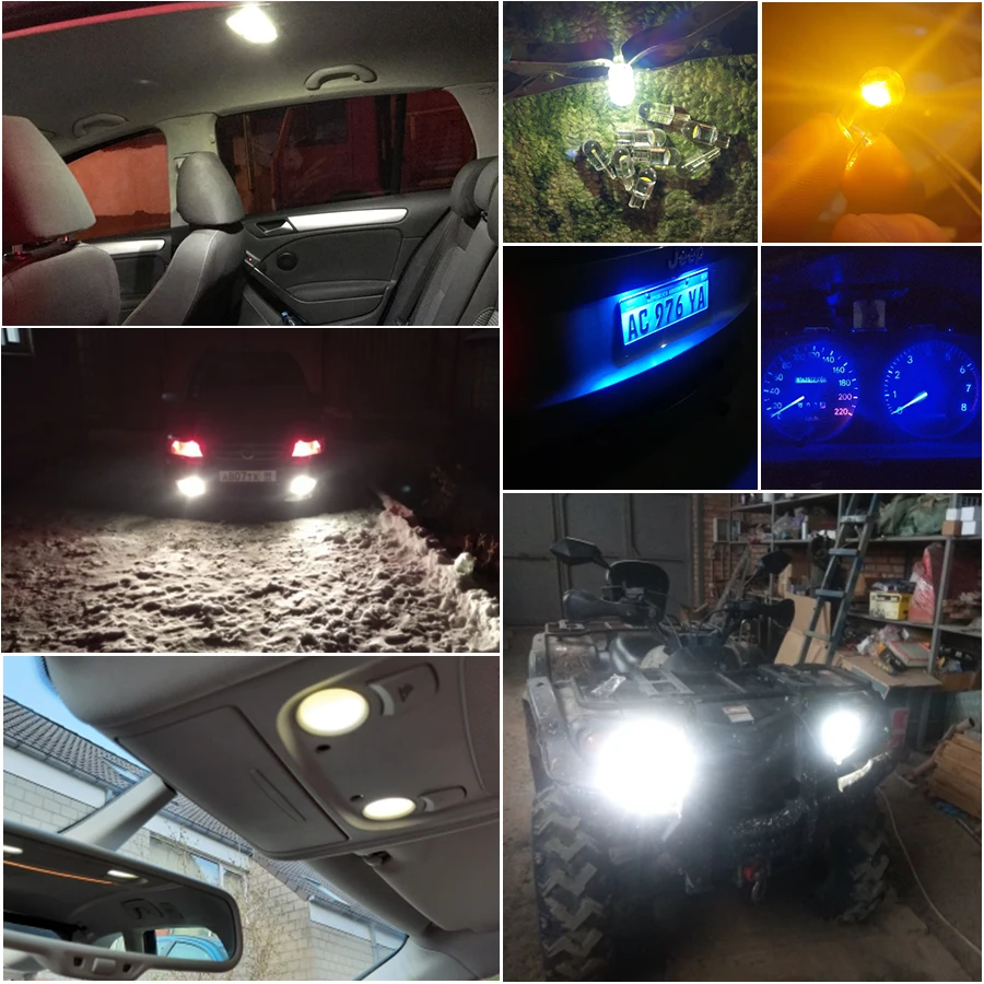 รูปสินค้า หลอดไฟ LED รถยนต์ COB T10 สีขาว น้ำเงิน แดง สำหรับไฟส่องป้ายทะเบียน