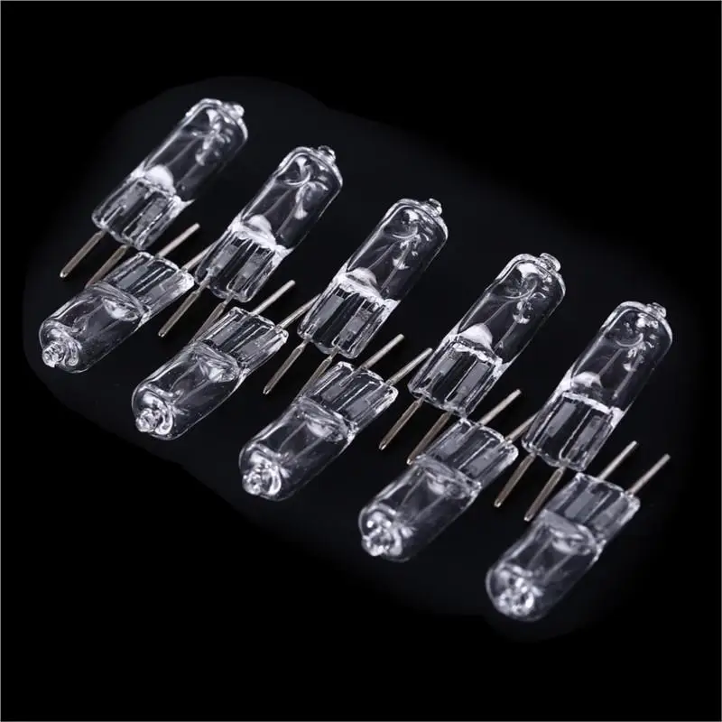 5pcs Halogen Lamp Beads G5.3 220V 35W 50W Halogen Bulbs Crystal Light Machine Work Lamp Yellow Light Color Clear Bulbs Whosesale