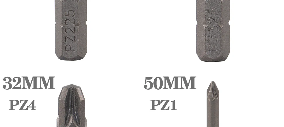 S2 25mm/50mm/100mm CR-V PZ Pozidriv Bits 1/4 Zoll 6,35mm Sechskantschaft PZ0 PZ1 PZ2 PZ3 PZ4 Anti Slip Elektro-Schraubendreher-Bit-Set – Detail 7