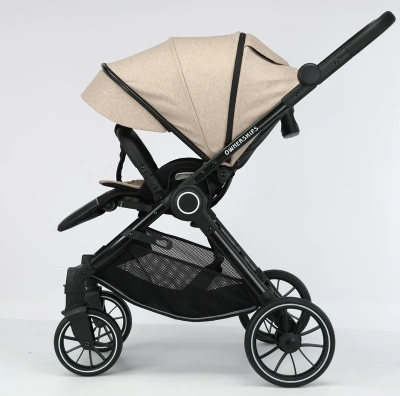 Light Baby Stroller Can Sit Lie Down One-click Folding Pushchair High Landscape Pram Shock-absorbing Newborn Carriage
