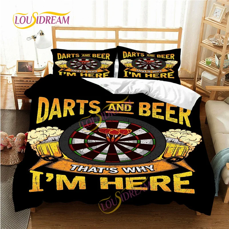 

Darts beer Bedding Set Family Pillowcase boomerang printing Bedroom Decorative Student Gift Three-piece Set