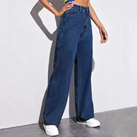 2024 Women'S High Waist Wide Leg Straight Leg Jeans Slim Fit Casual Home Drape Jeans Commuting Fashion Denim Pants For Women 1