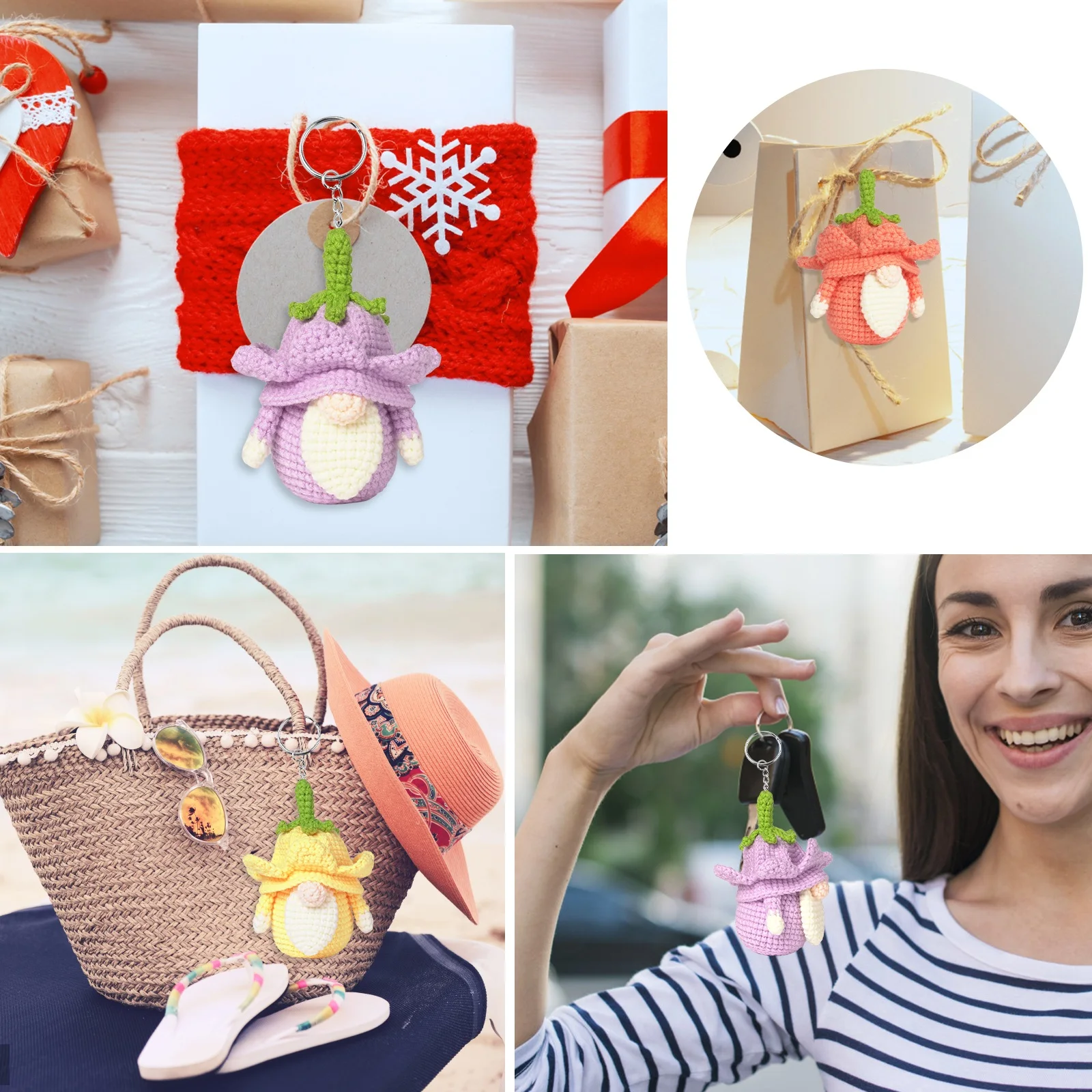 3Pcs Handmade DIY Crochet Knitting Kit Wool Yarn Thread Crochet Material Kit Gift For Girl Beginner Pendant Dolls