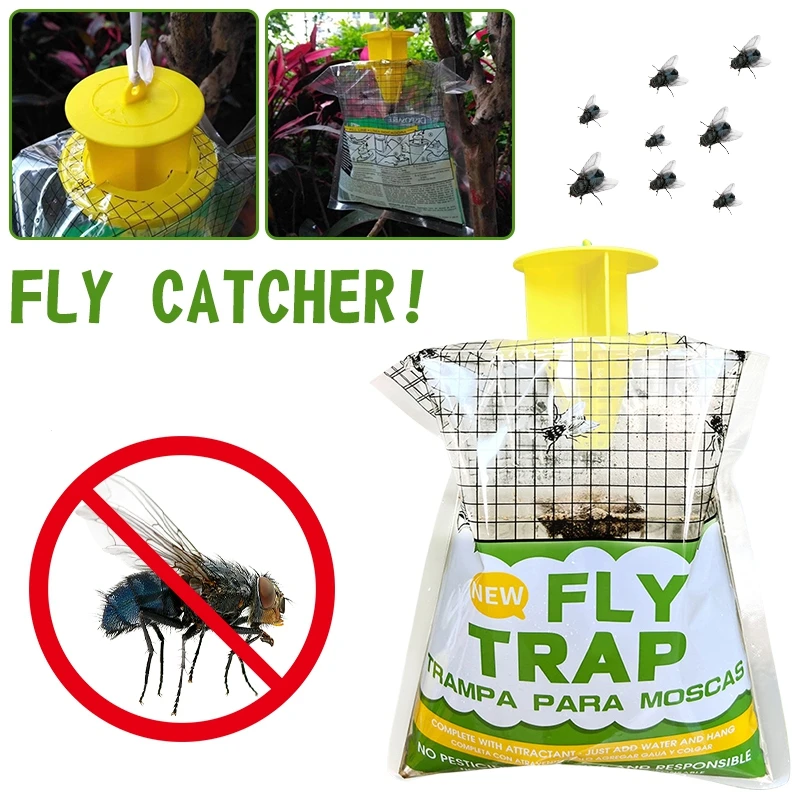 Fly Trap 1/5/10pcs Outdoor Hanging Catcher Bag Mosquito Insect Water-Soluble Bags