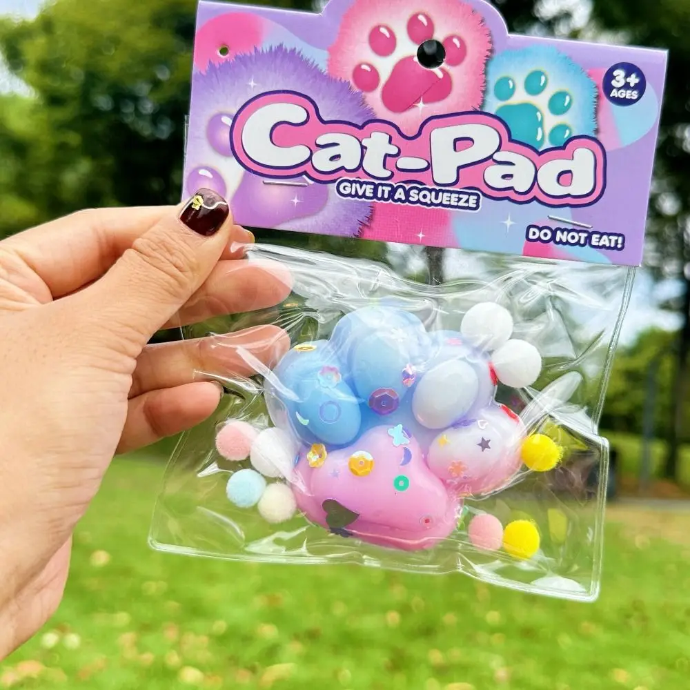 Soft Squeeze Cat Paw Toys Sticky Squeeze Toy Pinching Cat Paw Decompressing Toy Handmade Stress Relief Toy Pinching Relax Toys 4
