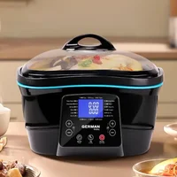 220V Multi Cookers: 5L Large Capacity Fryer, Hot Pot, Air Fryer and Slow Cooker,1500W High Firepower Baking and Stewing 1