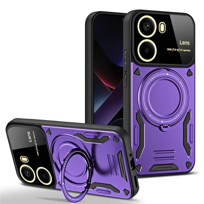 MagSafe Armor Wireless Charging Shockproof Case with Magnetic Ring Cover