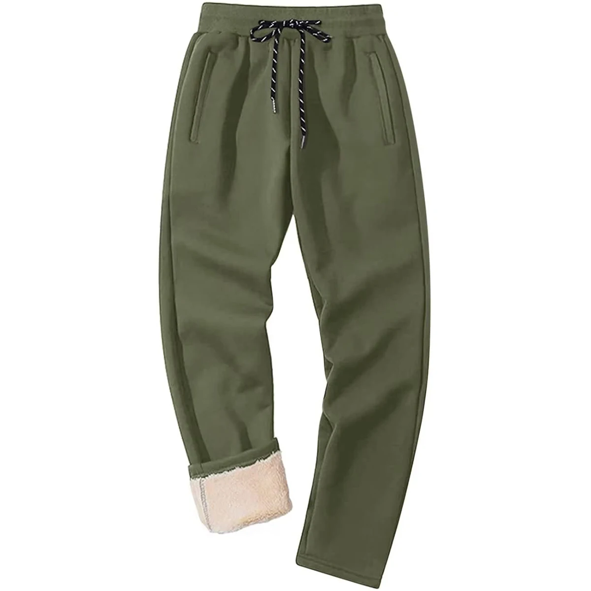Oralidera Pantaloni da Jogging in Pile Uomo Pantaloni Sportivi con Coulisse Casuals Inverno Caldo Pantaloni de Tuta Elastico in Vita Pantaloni da Corsa on Tasche, A-Grigio, S