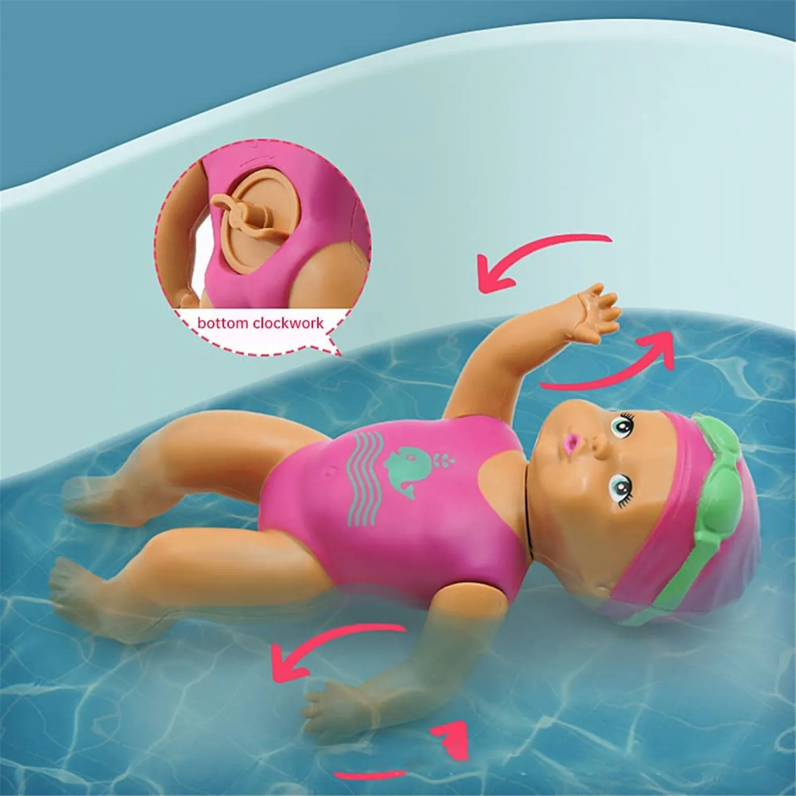 best toddler baby bath toys Floating Swimming Doll Children'S Toys Swimming Toys Swimming Dolls Interesting Dolls Bathing Toys Wind Up Bath Toy toddler baby doll toys