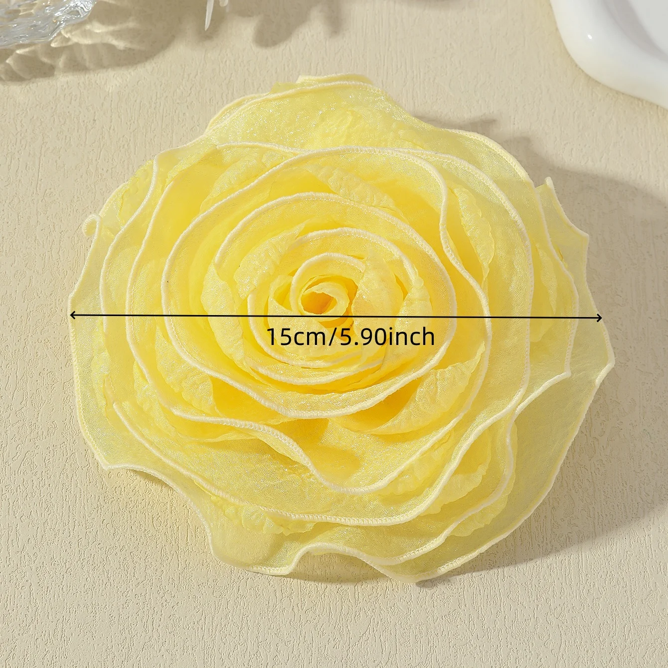 15CM French Style Lace Rose Flower Brooch for Women Ladies Vintage Exquisite Floral Lapel Pins Party Weddings Jewelry Accessory