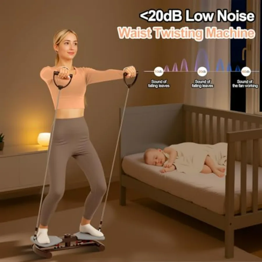 Waist Twisting Machine with LED Digital Monitor & Bonus Yoga Mat – Ultra-Quiet 20 dB Ab Twister Board, Non-Slip, Heavy-Duty 330