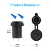 4 Colors Cigarette Lighter Socket 12V-24V Waterproof Plug Power Outlet Adapter Car Accessories for Marine Boat Motorcycle Truck 6