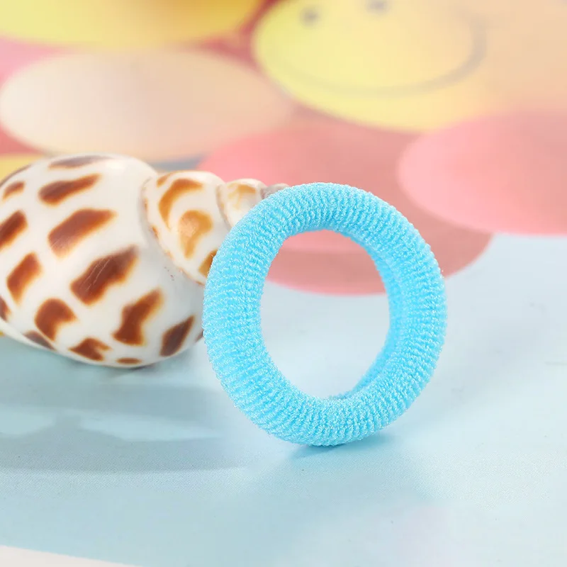 Kleine Gummiband hohe Elastizität verletzt nicht das Haar Multi-Color-System 2 cm Durchmesser 100 stücke – Detail 6