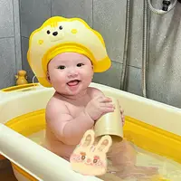 Baby Bath Hat Soft Adjustable Baby Bath Head Shower Cap Visor for Washing Hair Shower Bathing Waterproof Cap for Kids Baby Care