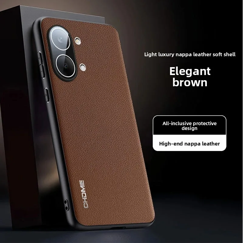 Luxury Silicone Leather Shockproof Phone Case with Camera Protection