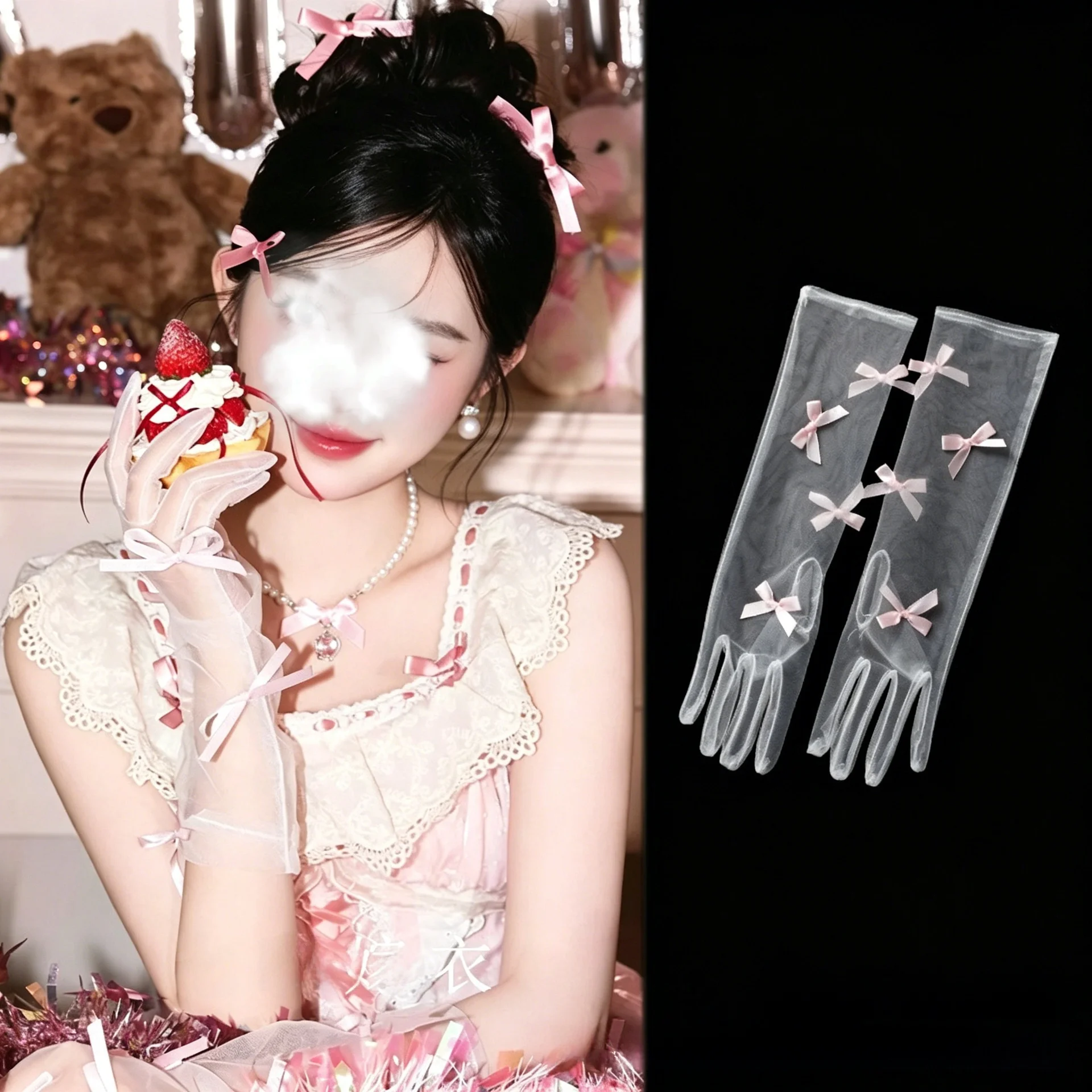 공주 스타일 웨딩 드레스 장갑 그물 베일 꽃 장식 사진 소품 신부를위한 여름 봄 가을 우아한