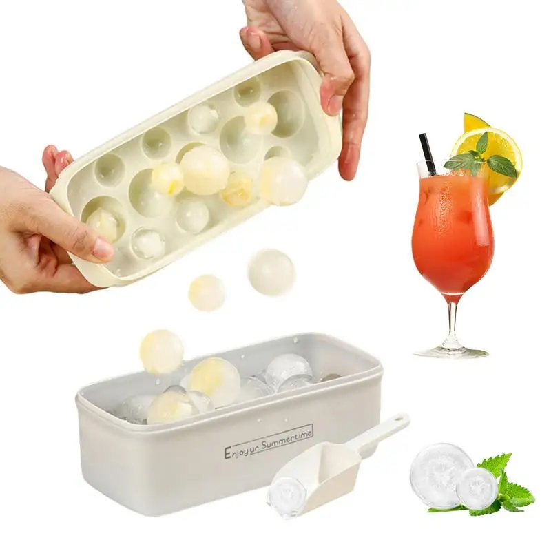 

Лотки для льда, форма для шариков, гибкие формы для льда, многоразовые лотки для льда с емкостью для хранения, легко снимаются для охлаждения